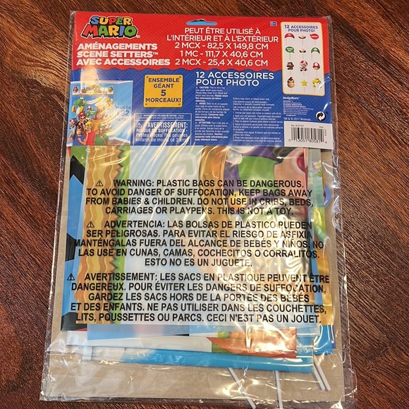 Super Mario Luigi Princess Peach Toad Birthday Party Decorations and Back Drop - Picture 8 of 17